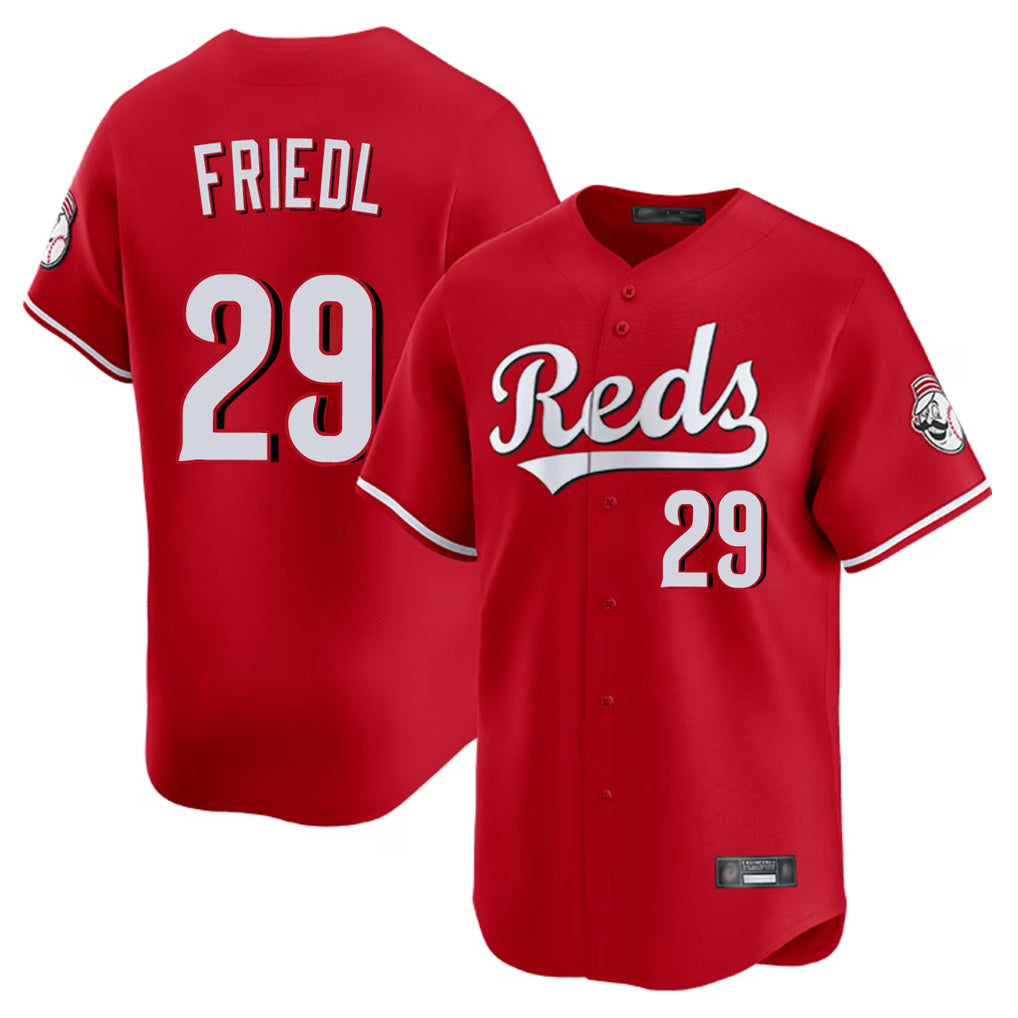 Cincinnati Reds #29 TJ Friedl Player Red Fedasgoge Home Limited Stitched Jerseys