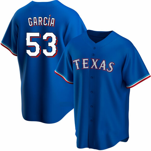 Texas Rangers #53 Adolis Garcia Blue Fedasgoge Cool Base Stitched Jersey