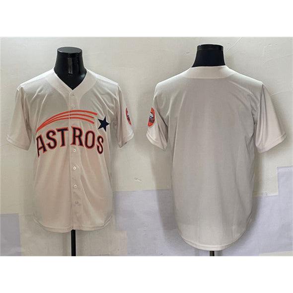 Houston Astros Blank Cream Fedasgoge Throwback Cooperstown Collection Limited Stitched Jersey