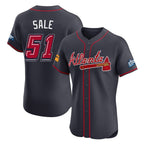 Atlanta Braves #51 Chris Sale Player Navy Fedasgoge 2025 Speedway Classic Limited Elite Home Game Stitched Jerseys