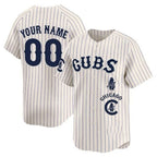 Custom Chicago Cubs Special Vapor Premier Limited Jersey ¨C All Stitched-Cream Pinstripe Fedasgoge