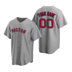 Custom Boston Red Sox Gray Fedasgoge Stitched Cool Base Road Jersey
