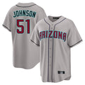 Arizona Diamondbacks #51 Randy Johnson Player Gray Fedasgoge Road Home Game Stitched Jerseys