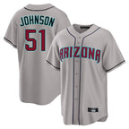 Arizona Diamondbacks #51 Randy Johnson Player Gray Fedasgoge Road Home Game Stitched Jerseys