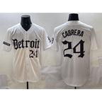 Detroit Tigers #24 Miguel Cabrera White Fedasgoge 'Motor Gothic Edition' Vapor Premier Limited Stitched Jersey
