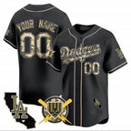 Custom Los Angeles Dodgers Armed Forces Day Vapor Premier Limited Jersey ¨C Black Fedasgoge