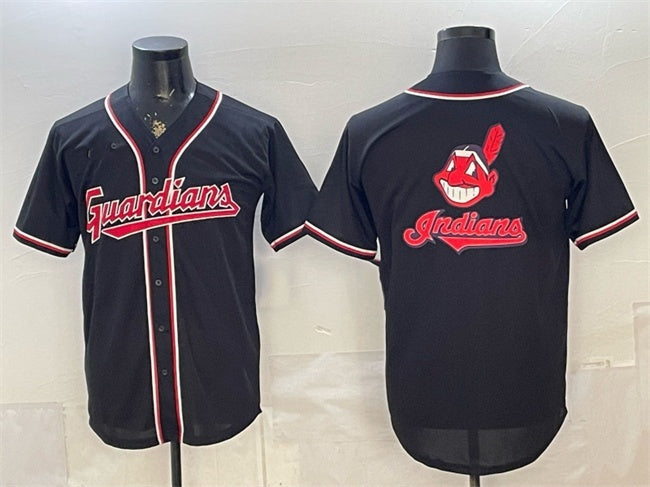 Cleveland Guardians Team Big Logo 2026 Fashion Replica Black Fedasgoge Out Stitched Jersey