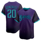 Arizona Diamondbacks #20 Luis Gonzalez Player Purple Fedasgoge City Connect Limited Home Game Stitched Jerseys
