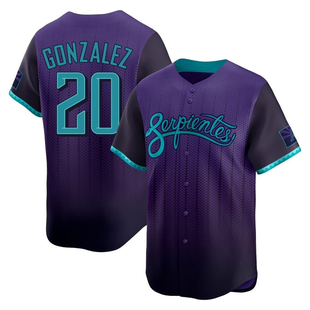 Arizona Diamondbacks #20 Luis Gonzalez Player Purple Fedasgoge City Connect Limited Home Game Stitched Jerseys