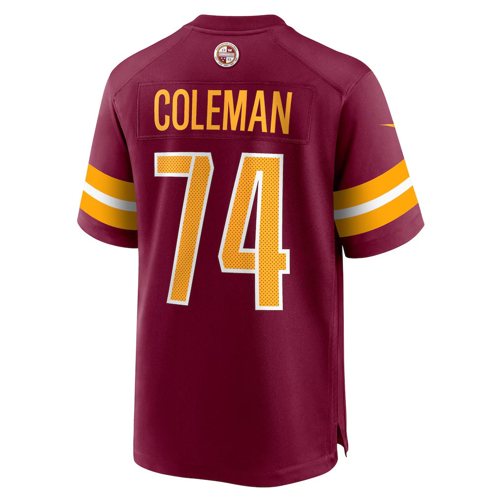 W.Commanders #74 Brandon Coleman Burgundy Fedasgoge Game Jersey