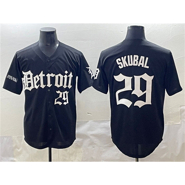 Detroit Tigers #29 Tarik Skubal Black Fedasgoge 'Motor Gothic Edition' Vapor Premier Limited Stitched Jersey