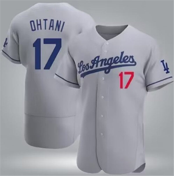 Los Angeles Dodgers #17 Shohei Ohtani Gray Fedasgoge Flex Base Stitched Jersey