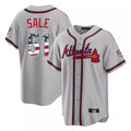 Atlanta Braves #51 Chris Sale Player Gray Fedasgoge USA 250 Fourth Of July Limited Home Game Stitched Jerseys