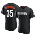 Baltimore Orioles #35 Adley Rutschman Player Black Fedasgoge City Connect Limited Elite Home Game Stitched Jerseys