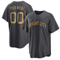 Custom Kansas City Royals Active Player Charcoal Fedasgoge 2022 All-Star Cool Base Stitched Jersey