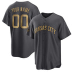 Custom Kansas City Royals Active Player Charcoal Fedasgoge 2022 All-Star Cool Base Stitched Jersey