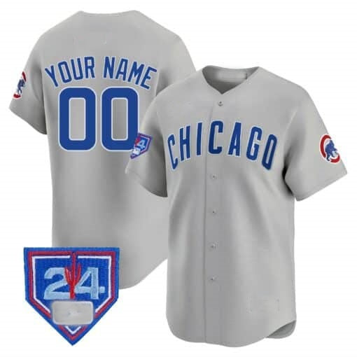 Custom Chicago Cubs 2024 Spring Training Patch Vapor Premier Limited Jersey V2 ¨C Gray Fedasgoge