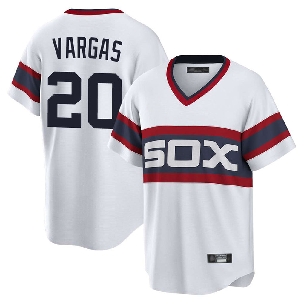 Chicago White Sox #20 Miguel Vargas Player White Fedasgoge T-shirt Home Game Stitched Jerseys