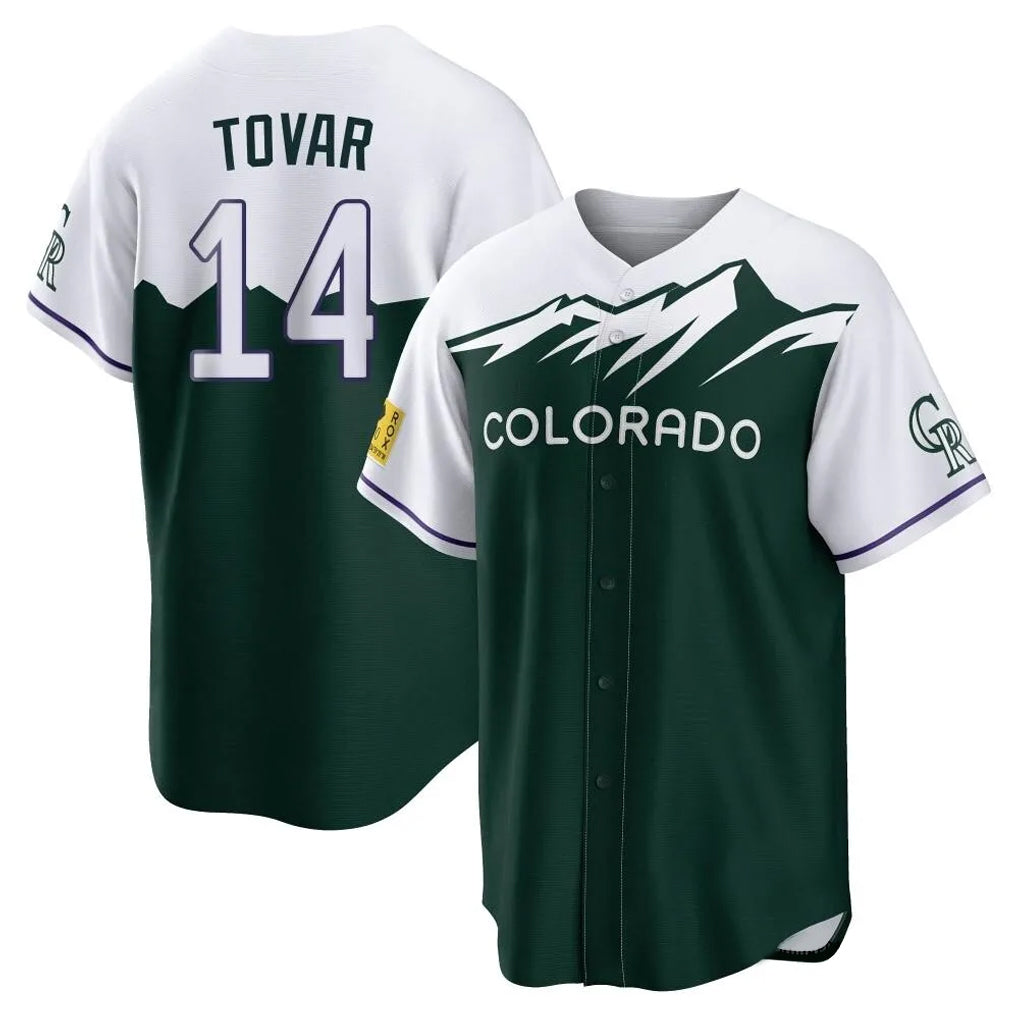 Colorado Rockies #14 Ezequiel Tovar Player Green Fedasgoge City Connect Home Game Stitched Jerseys
