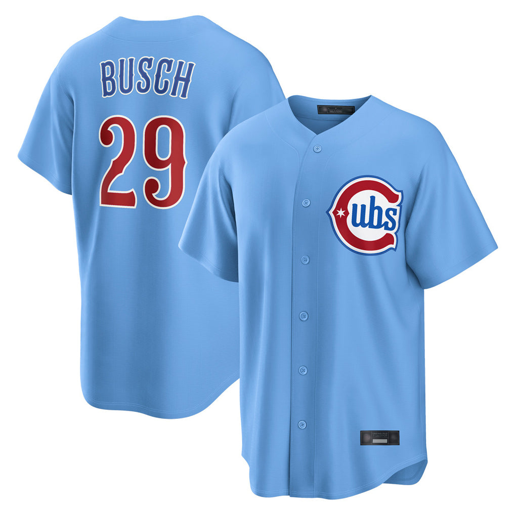Chicago Cubs #29 Michael Busch Player Light Blue Fedasgoge Home Game Stitched Jerseys