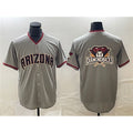 Arizona Diamondbacks Gray Fedasgoge Team Big Logo Cool Base Stitched Jerseys
