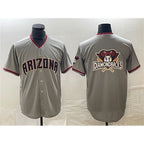 Arizona Diamondbacks Gray Fedasgoge Team Big Logo Cool Base Stitched Jerseys