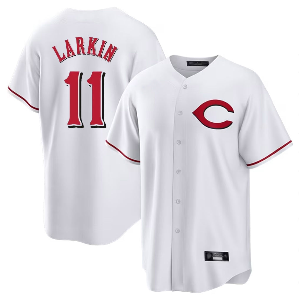 Cincinnati Reds #11 Barry Larkin Player White Fedasgoge Home Game Stitched Jerseys