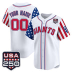 Custom San Francisco Giants America 250 Edition Vapor Premier Limited White Fedasgoge Stitched Jerseys
