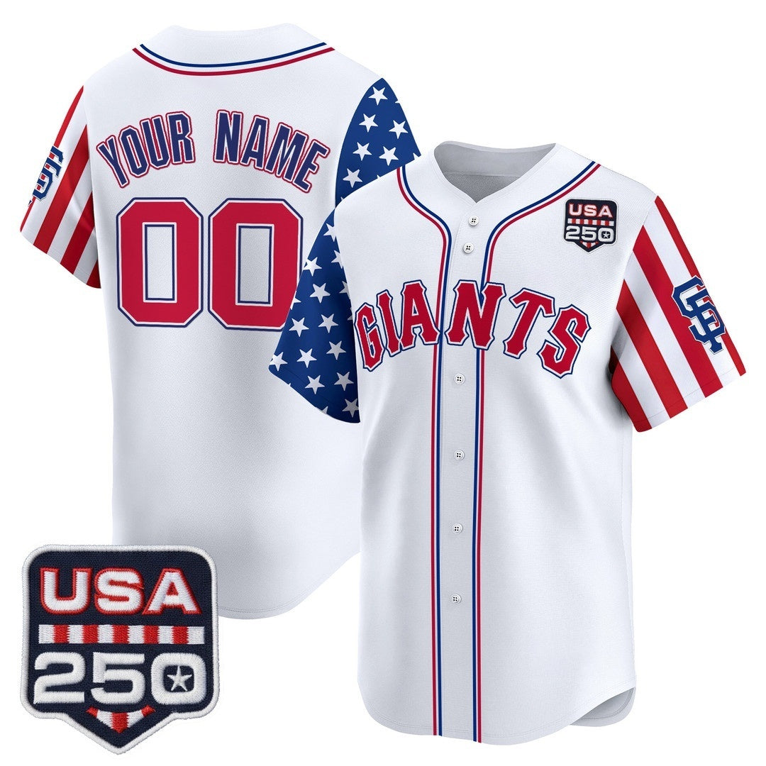 Custom San Francisco Giants America 250 Edition Vapor Premier Limited White Fedasgoge Stitched Jerseys