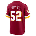 W.Commanders #52 Sonny Styles Burgundy Fedasgoge 2026 Draft First Round Pick No. 7 Team Game Jersey