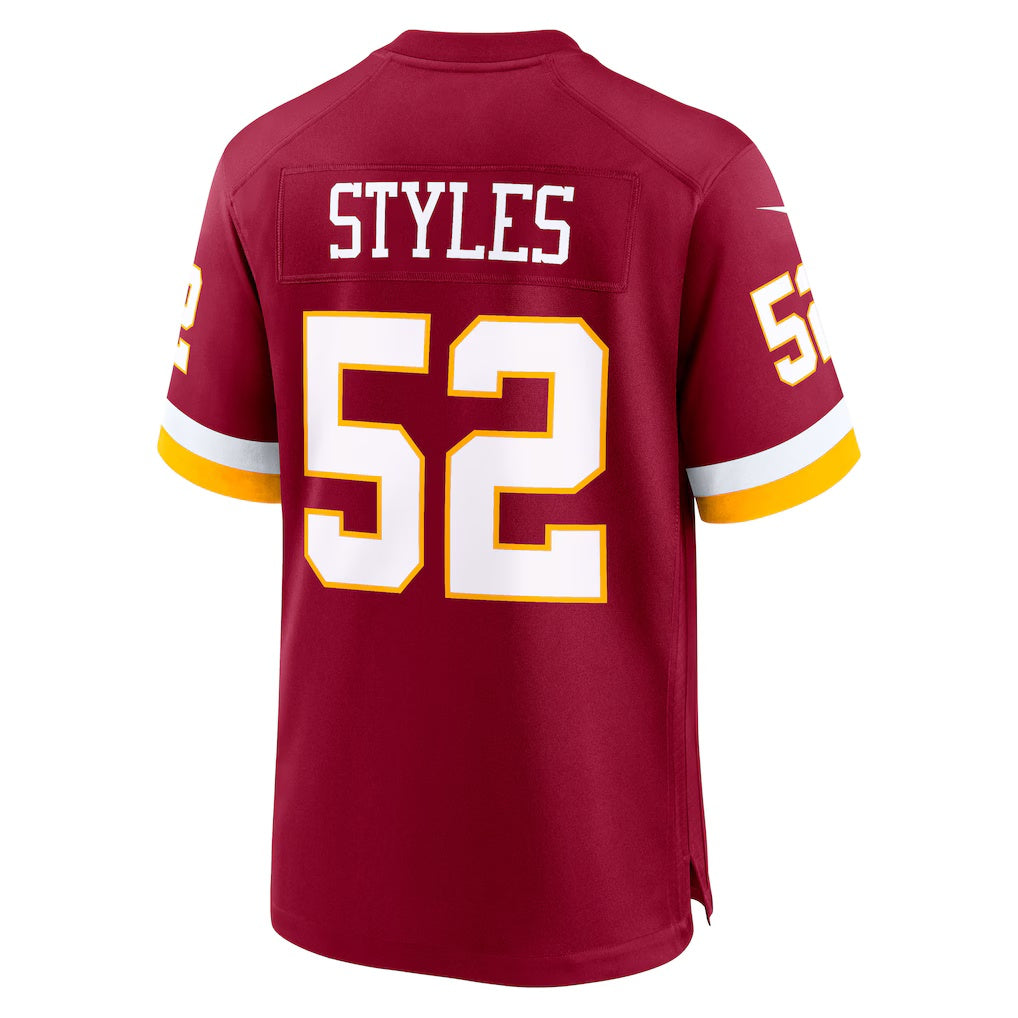 W.Commanders #52 Sonny Styles Burgundy Fedasgoge 2026 Draft First Round Pick No. 7 Team Game Jersey