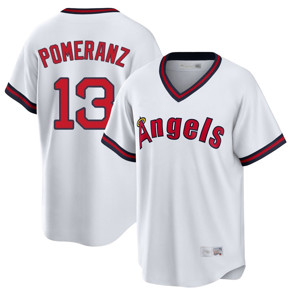 Los Angeles Angels #13 Drew Pomeranz Player White Fedasgoge T-shirt Home Game Stitched Jerseys