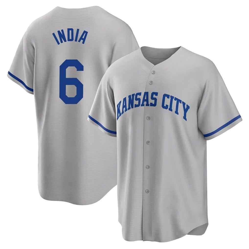 Kansas City Royals #6 Jonathan India Player Gray Fedasgoge Game Home Stitched Jerseys