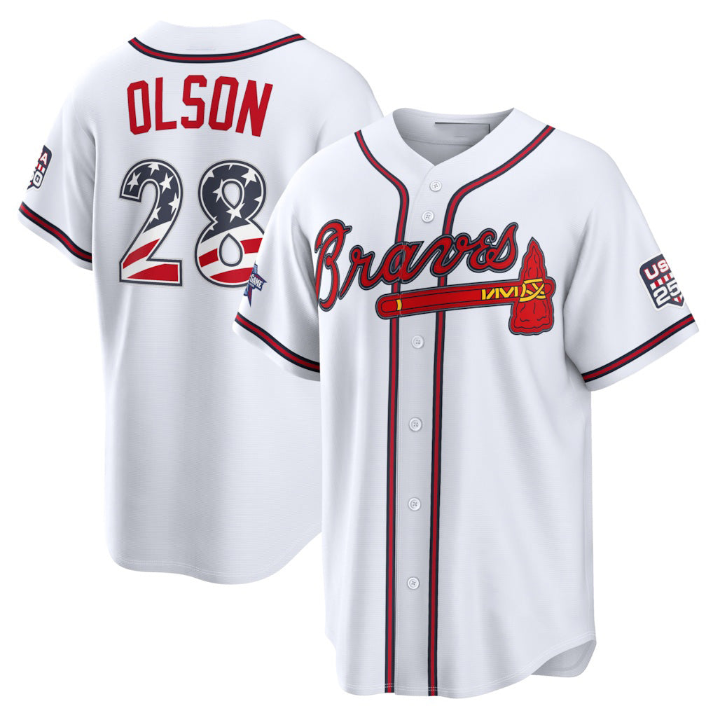 Atlanta Braves #28 Matt Olson 2026 All-Star Edition Stars & Stripes White Fedasgoge Stadium Jersey