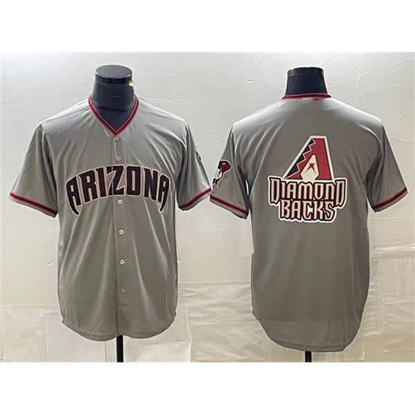 Arizona Diamondbacks Gray Fedasgoge Team Big Logo Cool Base Stitched Jersey 2