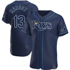 Tampa Bay Rays #13 Manuel Margot Navy Fedasgoge Alternate Jersey