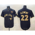 Toronto Blue Jays #22 Ernie Clement Black Gold Fedasgoge 2025 American League Champions Limited Stitched Jersey