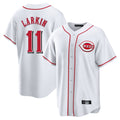 Cincinnati Reds #11 Barry Larkin Player White Fedasgoge Game Home Stitched Jerseys