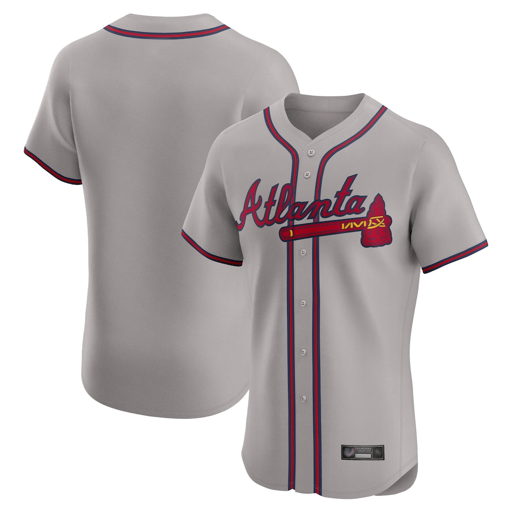 Atlanta Braves Gray Fedasgoge Limited Elite Home Game Blank Player Stitched Jerseys