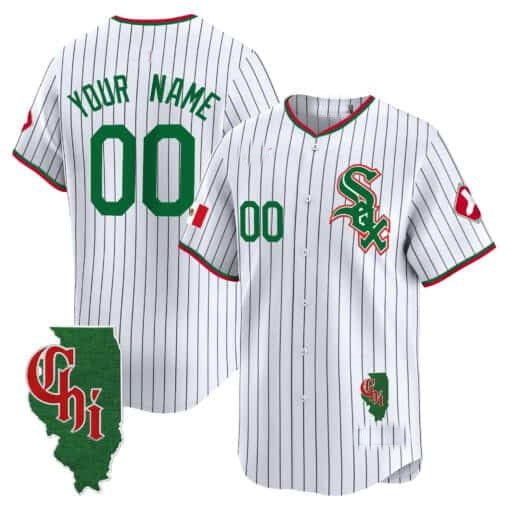 Custom Chicago White Sox Mexico Vapor Premier Limited Jersey ¨C Illinois Patch ¨C White 2 Fedasgoge