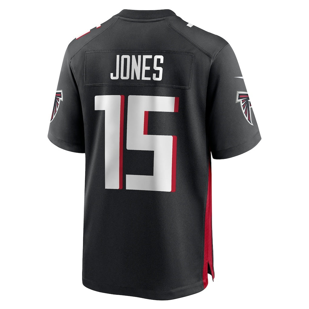 A.Falcons #15 Emory Jones Black Fedasgoge Team Game Jersey