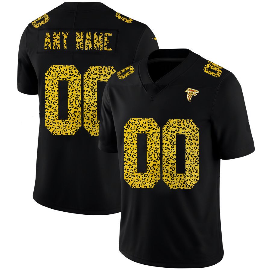 Custom A.Falcons Black Fedasgoge Leopard Print Fashion Vapor Limited Jersey