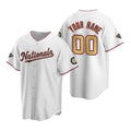 Custom Washington Nationals White Gold Fedasgoge 2019 World Series Champions Stitched Cool Base Jersey