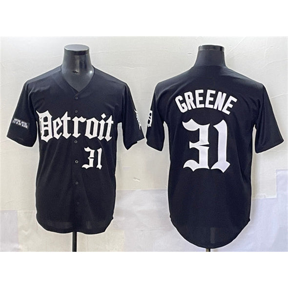 Detroit Tigers #31 Riley Greene Black Fedasgoge 'Motor Gothic Edition' Vapor Premier Limited Stitched Jersey