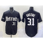 Detroit Tigers #31 Riley Greene Black Fedasgoge 'Motor Gothic Edition' Vapor Premier Limited Stitched Jersey