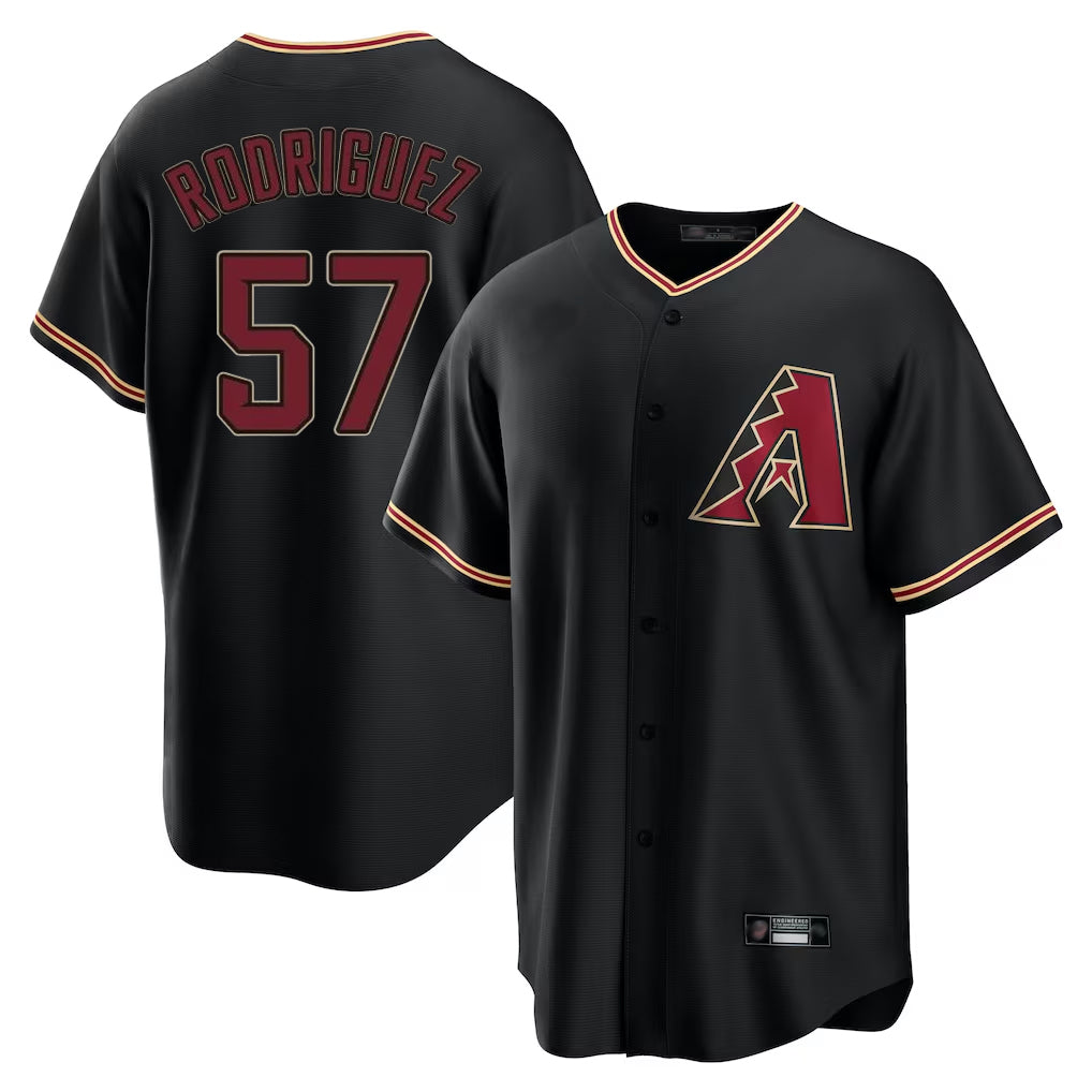Arizona Diamondbacks #57 Eduardo Rodriguez Player Black Fedasgoge Limited Home Stitched Jerseys