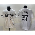 Houston Astros #27 Jose Altuve White Fedasgoge Gothic 'Houston Born Barrio Raised' Limited Stitched Jersey