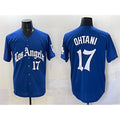 Los Angeles Dodgers #17 Shohei Ohtani Blue Fedasgoge 2025 LA Gothic Style With Fernando Patch Vapor Premier Limited Stitched Jersey