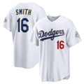 Los Angeles Dodgers #16 Will Smith White Fedasgoge 2026 Gold Collection Stadium Jersey