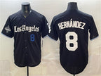 Los Angeles Dodgers #8 Enrique Hernandez Black Fedasgoge 2025 World Series Champions Patch 'Gothic Edition' Vapor Premier Limited Stitched Jersey